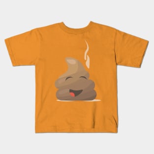 Funny Cute Poop Emoji Kids T-Shirt